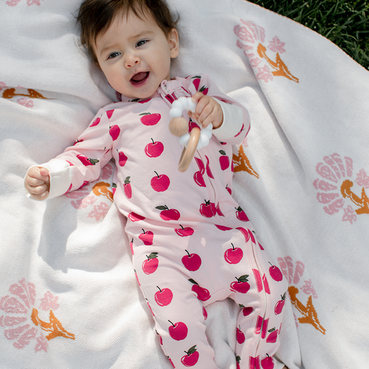 Organic Romper, Strawberry Apple