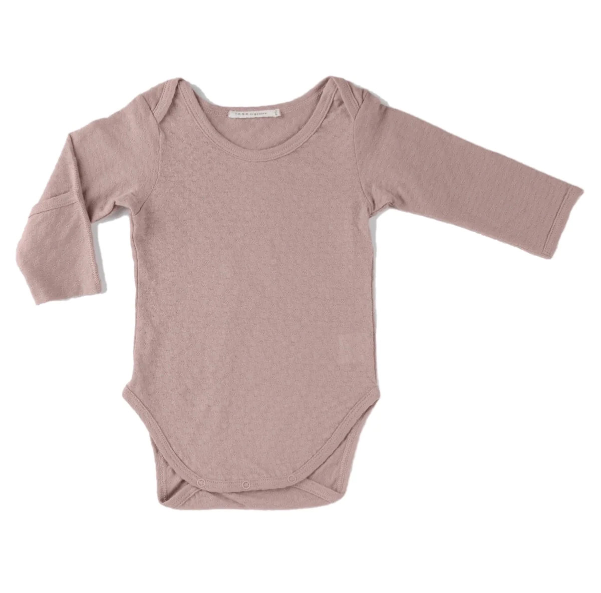 Pointelle Crewneck Bodysuit with Hand Covers by Tane, Dusk