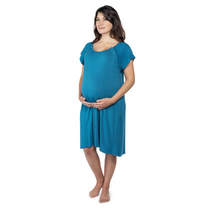 Blue Mommy Labor and Delivery Nursing Hospital Gown