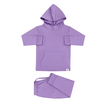 Sweet Bamboo Kids Hooded Jogger Set - Purple Lily