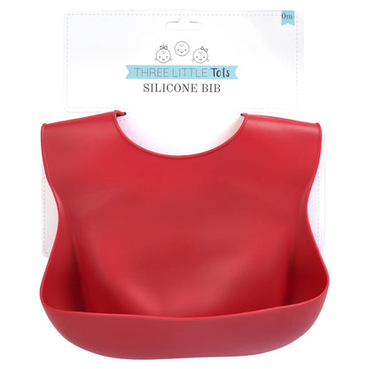 Ruby Red Silicone Baby Bib
