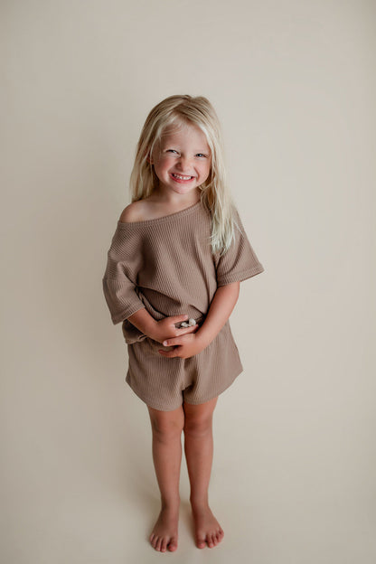 Cocoa Sands Brown Waffle Two Piece Set