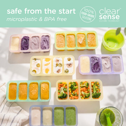 Silicone Baby Food Freezer Tray, 1/2 Cup Portions, with Lid
