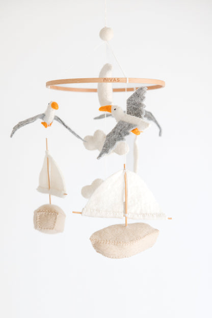 Sailboat & Seagull Crib Mobile