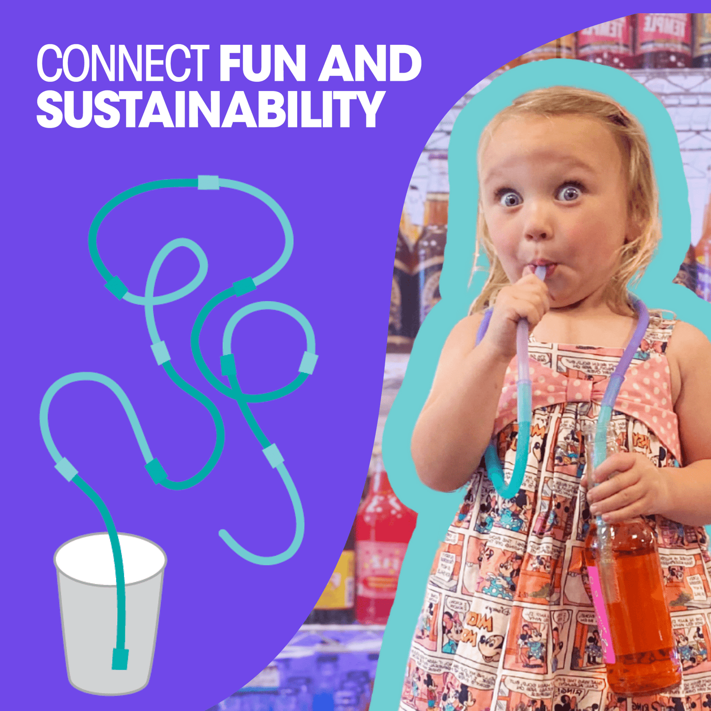 SiliStraw Connectable Silicone Straw