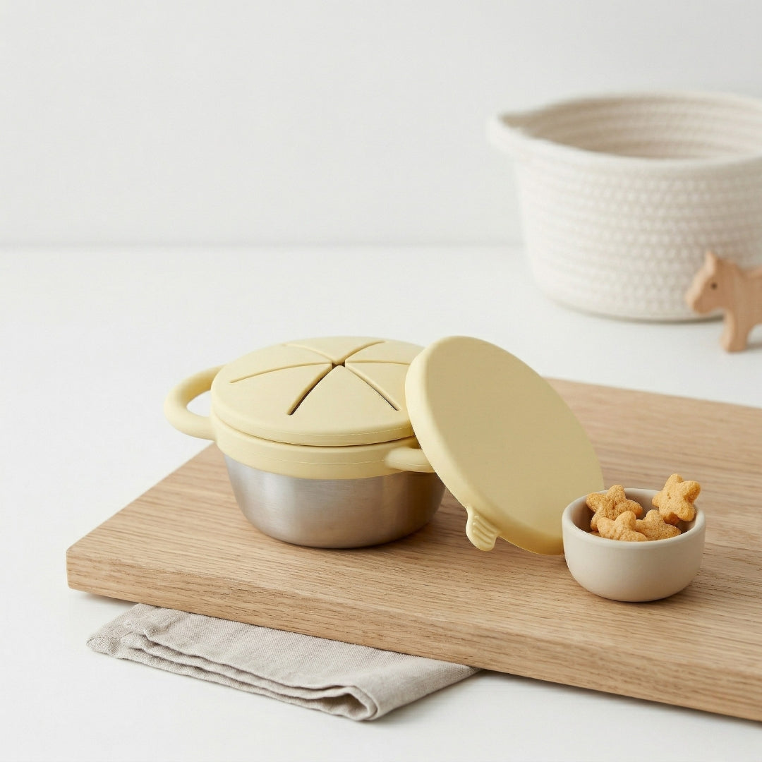 Stainless Steel Snack Cup Set of 2 (Butter Yellow & Baby Blue)