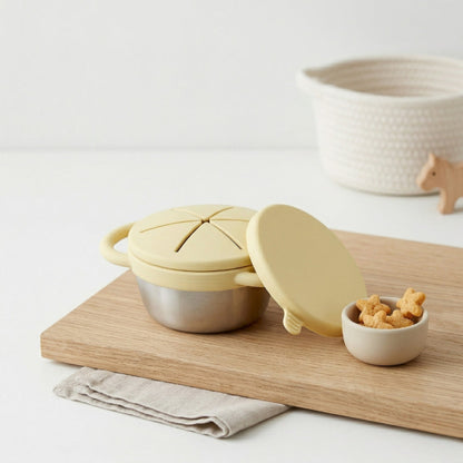 Stainless Steel Snack Cup Set of 2 (Butter Yellow & Baby Blue)