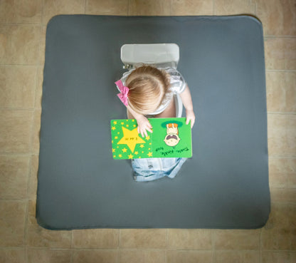Solid Slate Minimalist Splash Mat - A Waterproof Catch-All for Highchair Spills and More!