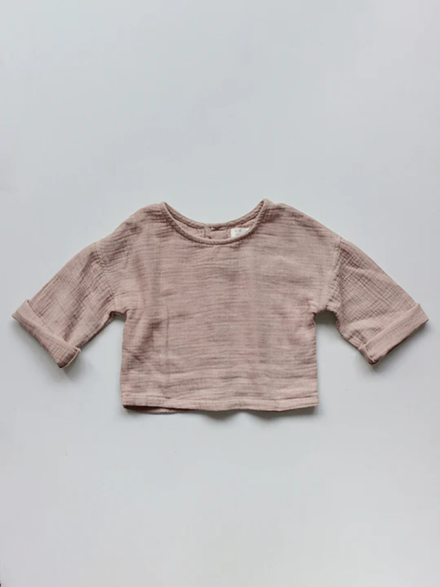 The Button Back Top, Antique Rose