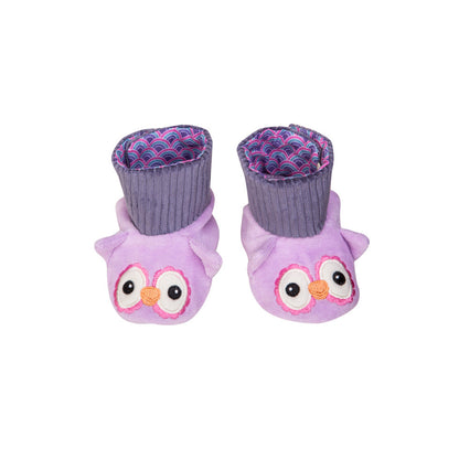 Patterned Booties - Purple Owl