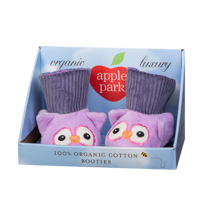 Patterned Booties - Purple Owl