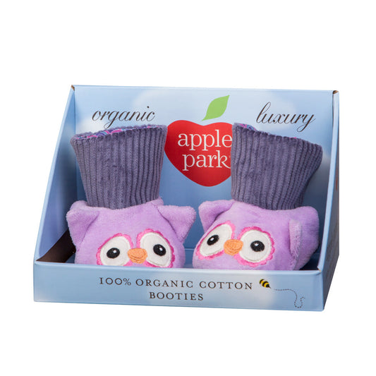 Patterned Booties - Purple Owl