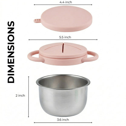 Stainless Steel Snack Cup Set of 2 (Tofu & Pearl Blush)