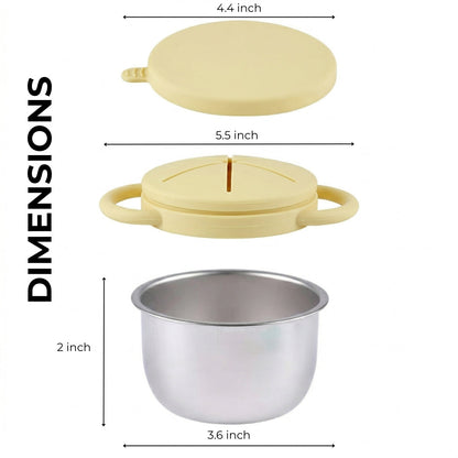 Stainless Steel Snack Cup Set of 2 (Butter Yellow & Baby Blue)