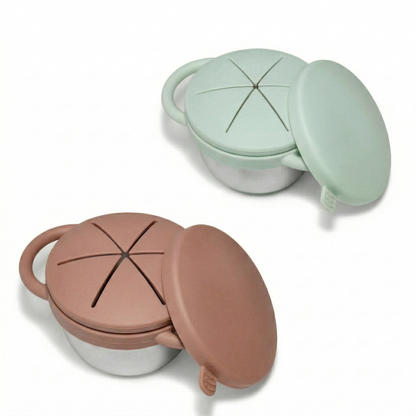 Stainless Steel Snack Cup Set of 2 (Tofu & Pearl Blush)