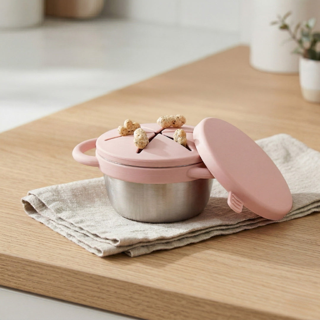 Stainless Steel Snack Cup Set of 2 (Tofu & Pearl Blush)