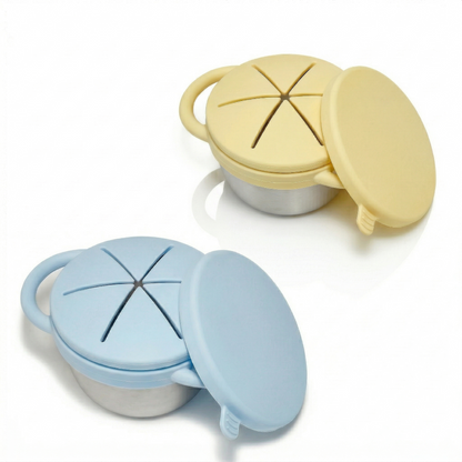 Stainless Steel Snack Cup Set of 2 (Tofu & Pearl Blush)