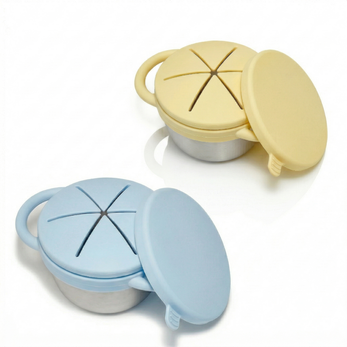 Stainless Steel Snack Cup Set of 2 (Butter Yellow & Baby Blue)