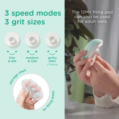 Electric Baby Nail Trimmer That Files, No Blade, Newborn+