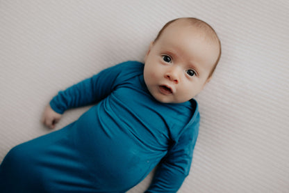 Blue Knotted Newborn Baby Gown