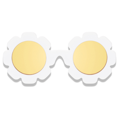 White Daisy Flower I Polarized Yellow Mirrored Lenses