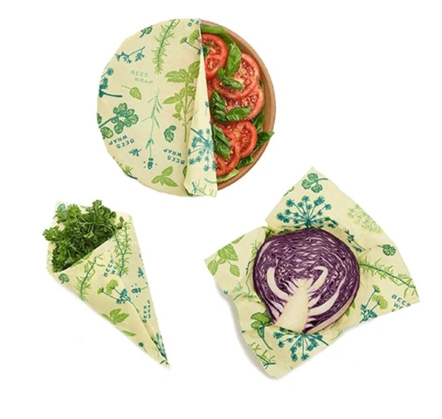 Bee's Wrap Assorted 3-Pack, Vegan Herb Garden