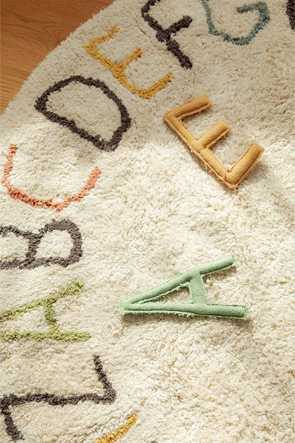 Organic Cotton Round Washable ABC Rug