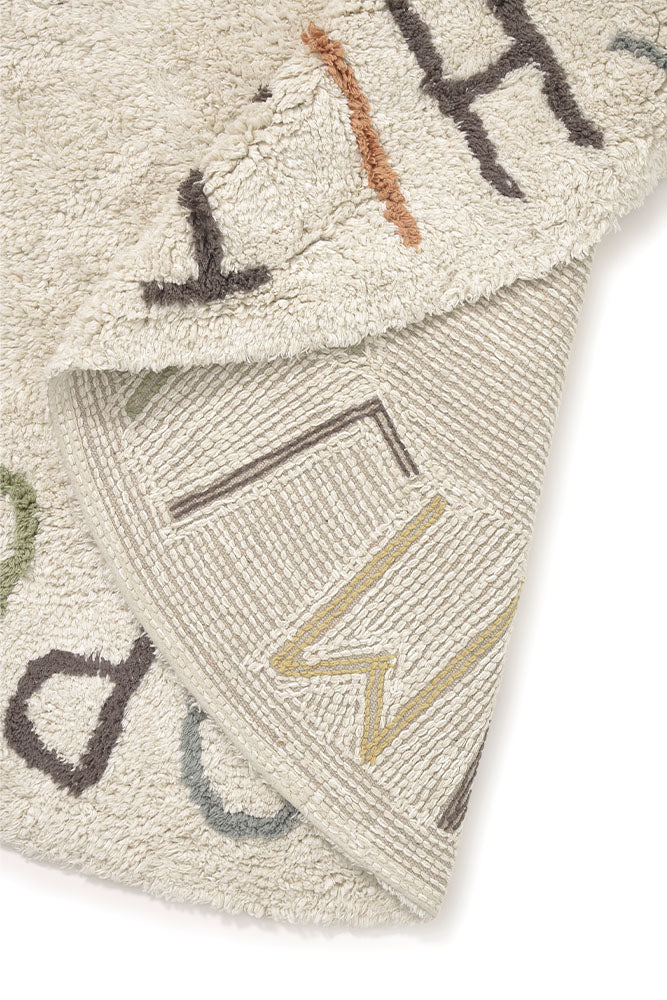 Organic Cotton Round Washable ABC Rug