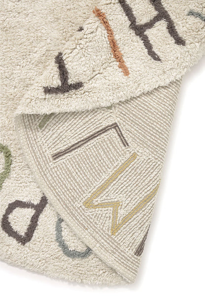 Organic Cotton Round Washable ABC Rug