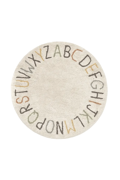 Organic Cotton Round Washable ABC Rug