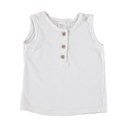 White Sleeveless Organic Cotton T-Shirt