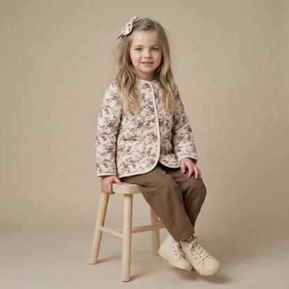 Organic Quilted Buttoned Jacket - Wildrose