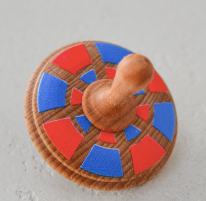 Wooden Spinning Top Toy painted
