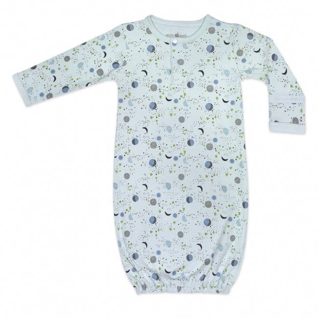 Organic Cotton Mint Moon and Stars Sleeping Gown