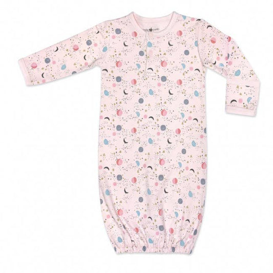 Organic Cotton Pink Moon and Stars Sleeping Gown